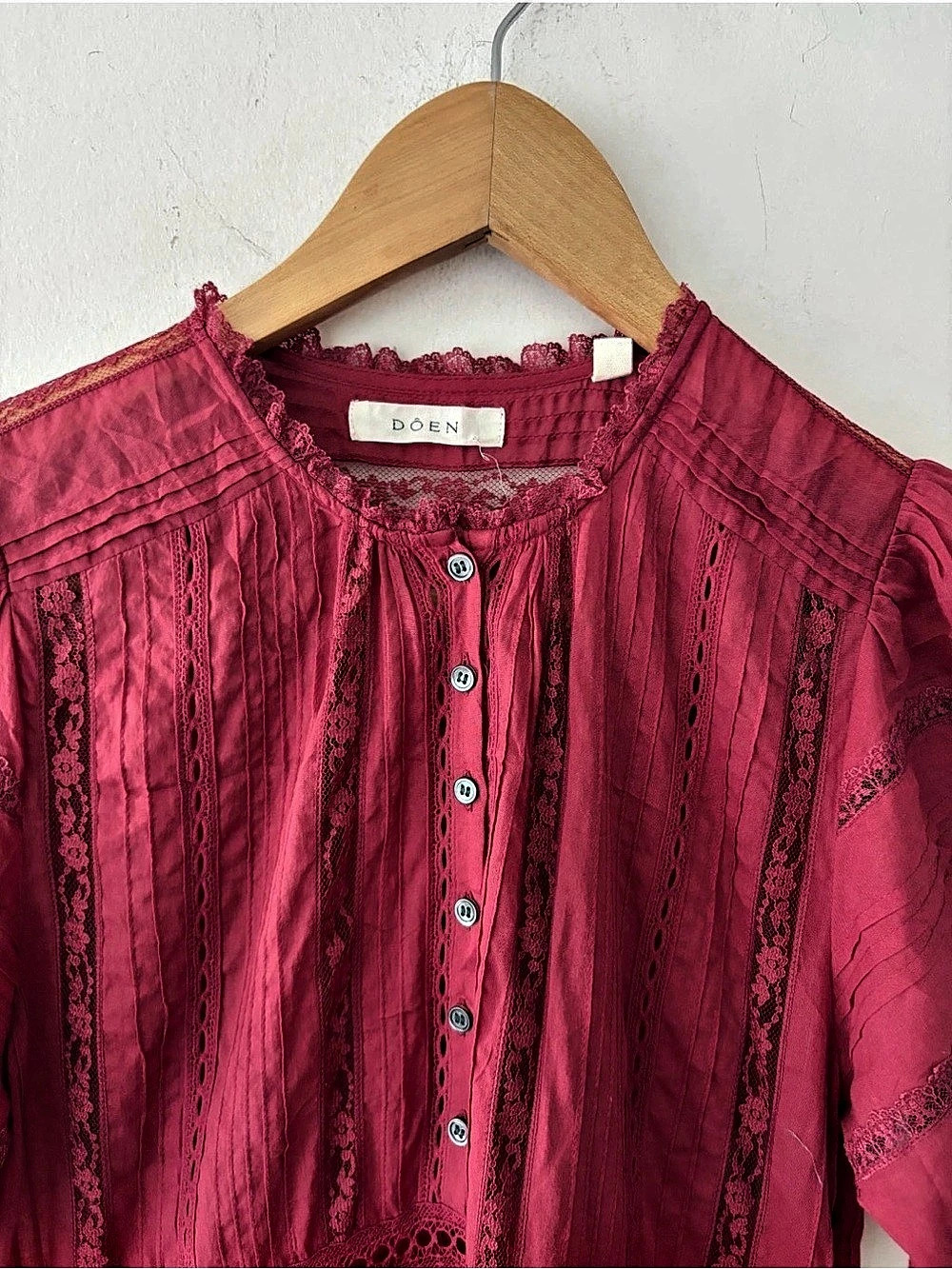 Doen Lace Detail Maxi Dress in Pink Size XS Like New - Picture 3 of 6